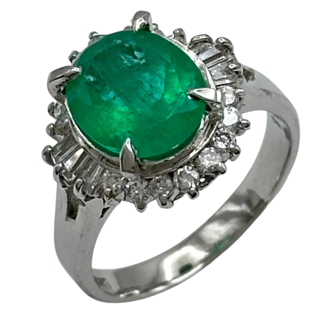 EMERALD RING PLATINUM PT900 JEWELRY (1 of 4)