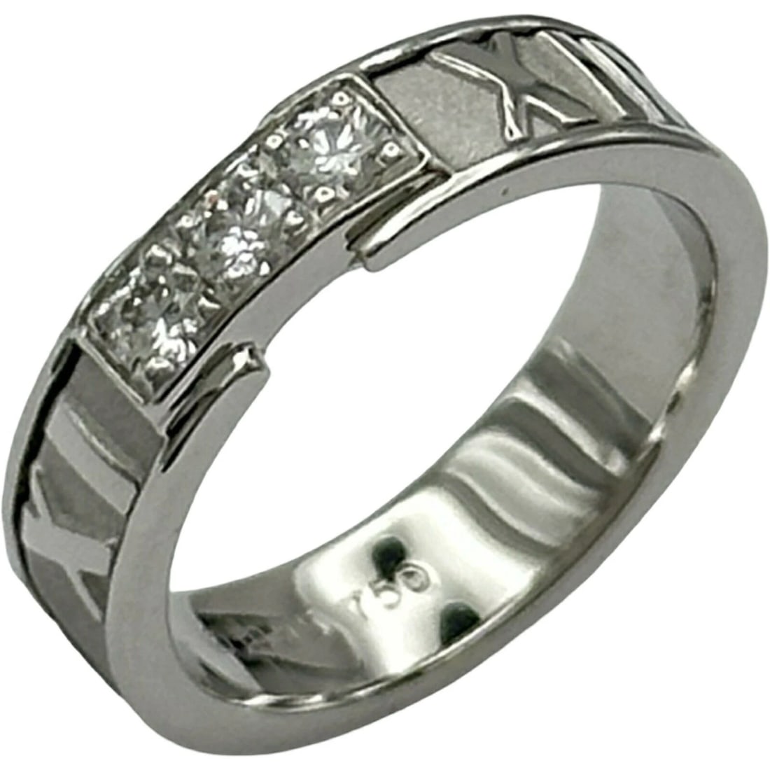 TIFFANY & CO. ATLAS DIAMOND RING WHITE GOLD 18K JEWELRY: Tiffany & Co. Atlas Diamond Ring White Gold 18K Jewelry Brand: Tiffany & Co. Type/Style: Ring Material: 18K WG Color: WG Size: 4.5 US Accessories: None Accessories Notice: When purchasing