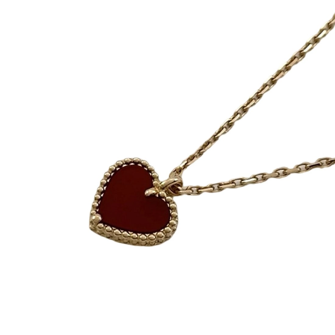 VAN CLEEF & ARPELS SWEET ALHAMBRA HEART NECKLACE: Van Cleef & Arpels Sweet Alhambra Heart Necklace Brand: Van Cleef & Arpels Type/Style: Necklace Material: 18K PG Color: PG Size: Size Height: approx. 8mm Width: approx. 8.6mm Chain length: approx. 40c