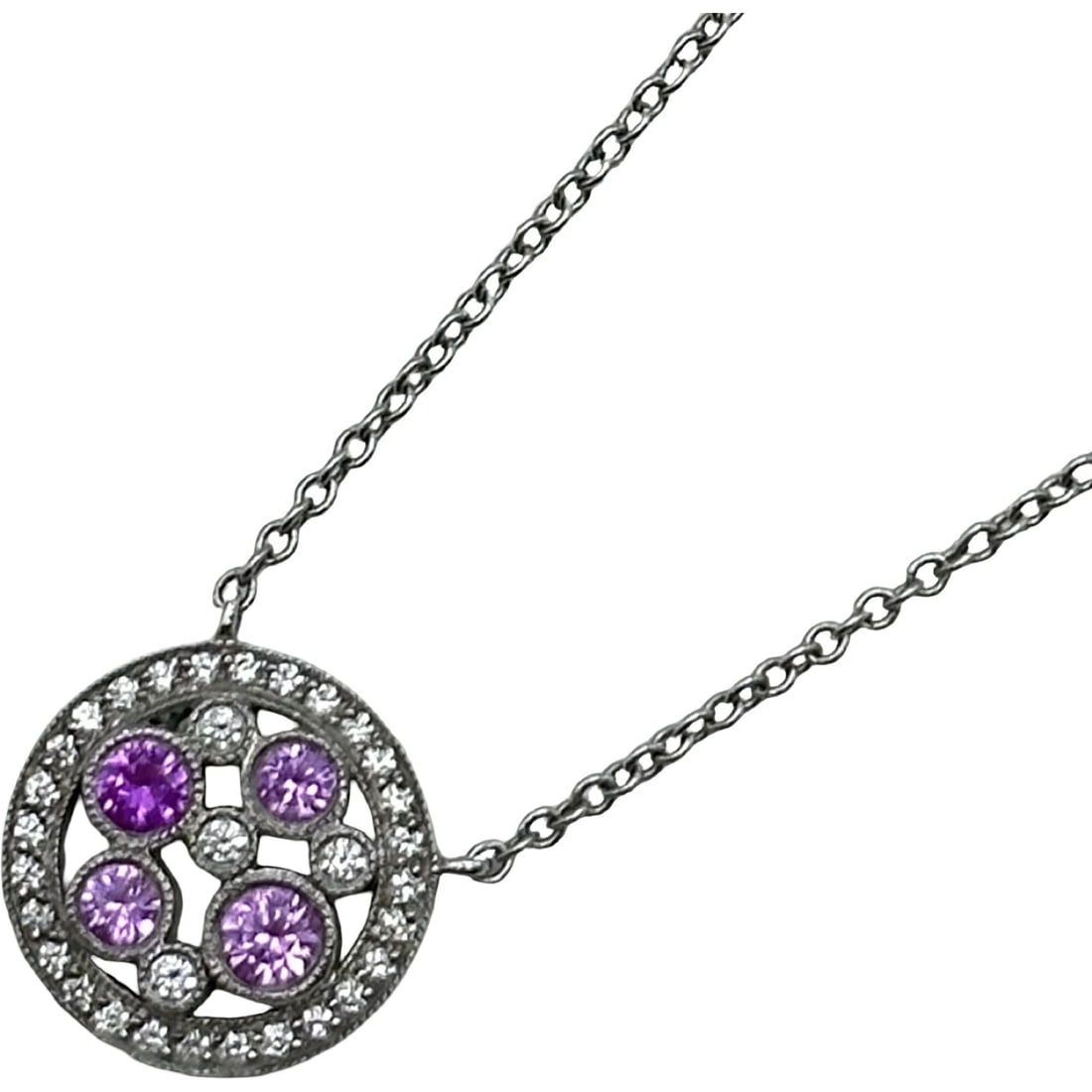 TIFFANY & CO. COBBLESTONE NECKLACE PLATINUM PT950 DIAMOND JEWELRY: Tiffany & Co. Cobblestone Necklace Platinum Pt950 Diamond Jewelry Brand: Tiffany & Co. Type/Style: Necklace Material: Pt950 Color: PT Size: Size Height: approx. 11.3mm Width: approx. 11.3mm Chain leng