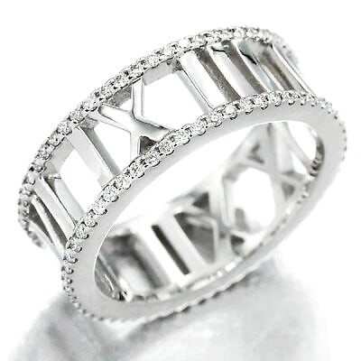 TIFFANY & CO. 18K WG WHITE GOLD OPEN ATLAS FULL DIAMOND RING: Tiffany & Co. 18K WG White Gold Open Atlas Full Diamond Ring Brand: Tiffany & Co. Type/Style: Ring Material: 18K WG Color: WG Size: 5.75 US Accessories: None Accessories Notice: When purch