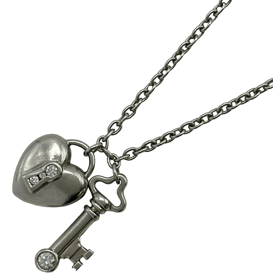 TIFFANY & CO. HEART LOCK KEY NECKLACE: Tiffany & Co. Heart Lock Key Necklace Brand: Tiffany & Co. Type/Style: Necklace Material: Pt950 Color: PT Size: Size Chain length: approx. 40cm Accessories: None Accessories Notice: When p