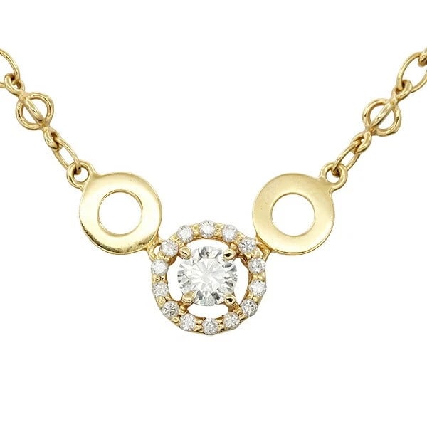 18K YG DIAMOND NECKLACE PENDANT JEWELRY: 18K YG Diamond Necklace Pendant Jewelry Brand: Unbranded Type/Style: Necklace Material: 18K YG Color: YG Size: Size Length: approx. 45cm Top: approx. W22mm x H8.5mm Approximately 8.5mm in diameter * R