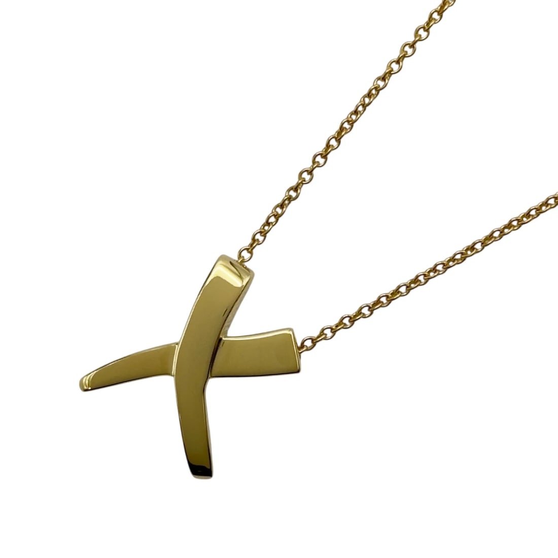 TIFFANY & CO. KISS NECKLACE GOLD 750: Tiffany & Co. Kiss Necklace Gold 750 Brand: Tiffany & Co. Type/Style: Necklace Material: 18K YG Color: YG Size: Size Height: approx. 14.7mm Width: approx. 12.9mm Chain length: approx. 42cm Accesso