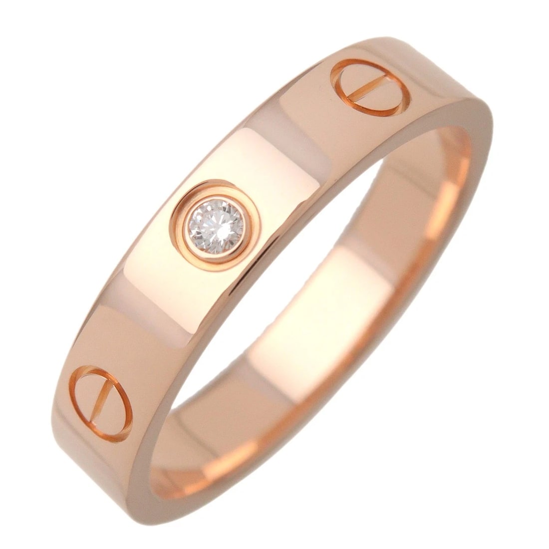 CARTIER MINI LOVE DIAMOND RING RING 18K: Cartier Mini Love Diamond Ring Ring 18K Brand: Cartier Type/Style: Ring Material: 18K PG Color: PG Size: 7 US Accessories: None Accessories Notice: When purchasing pre-owned goods, please