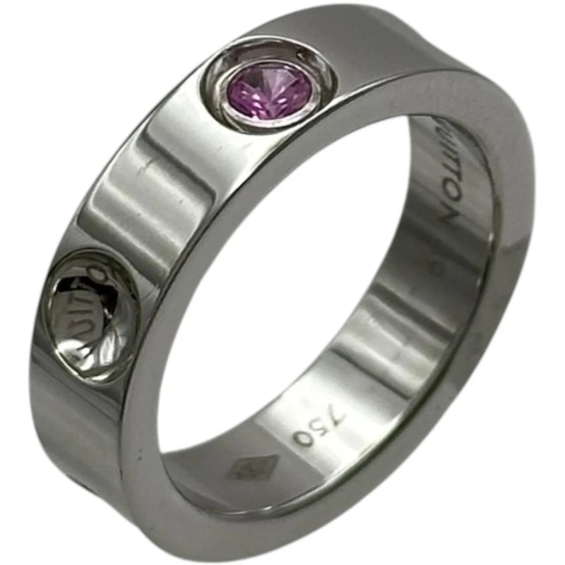 LOUIS VUITTON PETITE BERGEN PLANT RING 18K WG PINK SAPPHIRE: Louis Vuitton Petite Bergen Plant Ring 18K WG Pink Sapphire Brand: Louis Vuitton Type/Style: Ring Material: 18K WG, Main Stone Sapphire Color: WG Size: 5 US Accessories: None Accessories N