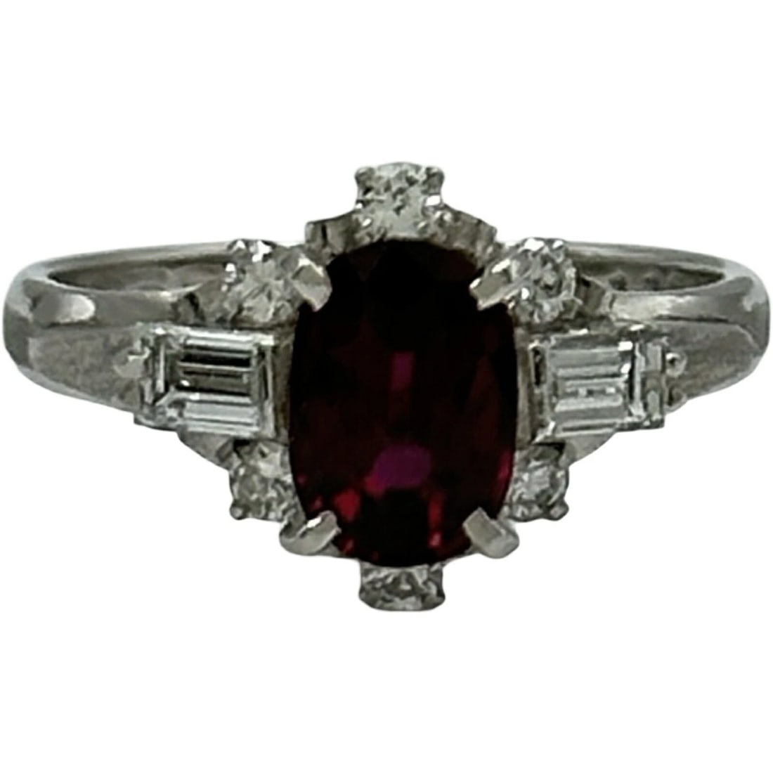 RUBY RING PLATINUM PT900 RUBY JEWELRY: Ruby Ring Platinum Pt900 Ruby Jewelry Brand: Unbranded Type/Style: Ring Material: Pt900, Main Stone Ruby Color: PT Size: 5 US Accessories: None Accessories Notice: When purchasing pre-owned goods,