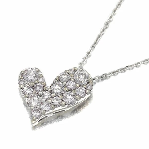 18K WG HEART MOTIF PINK DIAMOND NECKLACE: 18K WG Heart Motif Pink Diamond Necklace Brand: Unbranded Type/Style: Necklace Material: 18K WG Color: WG Size: Size Length: approx. 44cm Top: approx. W15mm x H5mm Accessories: None Accessories
