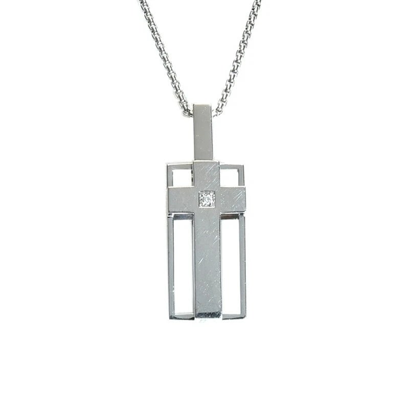 ROGER DUBUIS FOLLOW ME NECKLACE 18K WG DIAMOND: Roger Dubuis Follow Me Necklace 18K WG diamond Brand: Roger Dubuis Type/Style: Necklace Material: 18K WG Color: WG Size: Size Effective length 41/39.5cm Chain width 1.0mm Motif 10.0mm x 28.2mm