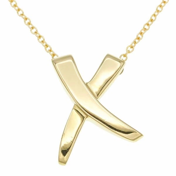 TIFFANY & CO. PALOMA PICASSO GRAFFITI X PENDANT KISS NECKLACE: Tiffany & Co. Paloma Picasso Graffiti X Pendant Kiss Necklace Brand: Tiffany & Co. Type/Style: Necklace Material: 18K YG Color: YG Size: Size Length: approx. 41cm Top: approx. W10mm x H16mm * Regardin