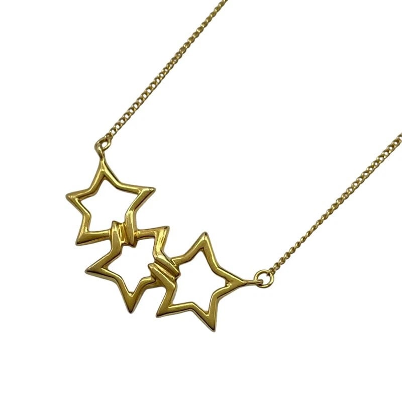 TIFFANY & CO. TRIPLE STAR NECKLACE GOLD 750 JEWELRY: Tiffany & Co. Triple Star Necklace Gold 750 Jewelry Brand: Tiffany & Co. Type/Style: Necklace Material: 18K YG Color: YG Size: Size Height: approx. 12.8mm Width: approx. 25.3mm Chain length: approx. 4
