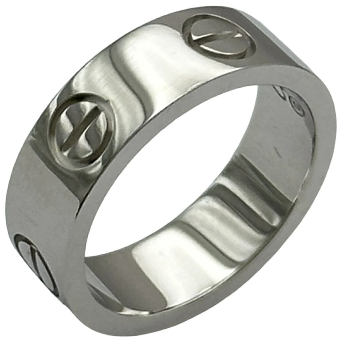 CARTIER LOVE RING WHITE GOLD 18K JEWELRY: Cartier Love Ring White Gold 18K Jewelry Brand: Cartier Type/Style: Ring Material: 18K WG Color: WG Size: 4 US Accessories: None Accessories Notice: When purchasing pre-owned goods, please