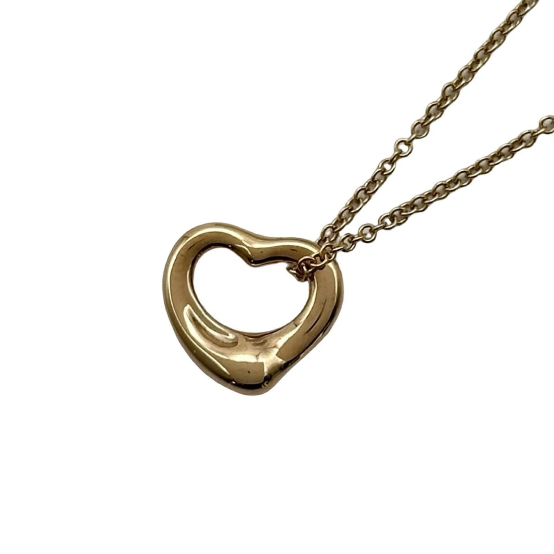 TIFFANY & CO. OPEN HEART NECKLACE PINK GOLD 750 JEWELRY: Tiffany & Co. Open Heart Necklace Pink Gold 750 Jewelry Brand: Tiffany & Co. Type/Style: Necklace Material: 18K PG Color: PG Size: Size Height: approx. 10.0mm Width: approx. 11.0mm Total length: appro