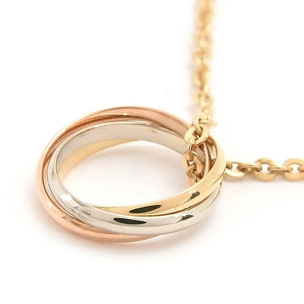 CARTIER NECKLACE BABY TRINITY 18K YG/WG/PG GOLD: Cartier Necklace Baby Trinity 18K YG/WG/PG Gold Brand: Cartier Type/Style: Necklace Material: 18K YG/WG/PG Color: YG/WG/PG Size: Length: Chain 41.5cm, Top Diameter 10.2mm Accessories: None