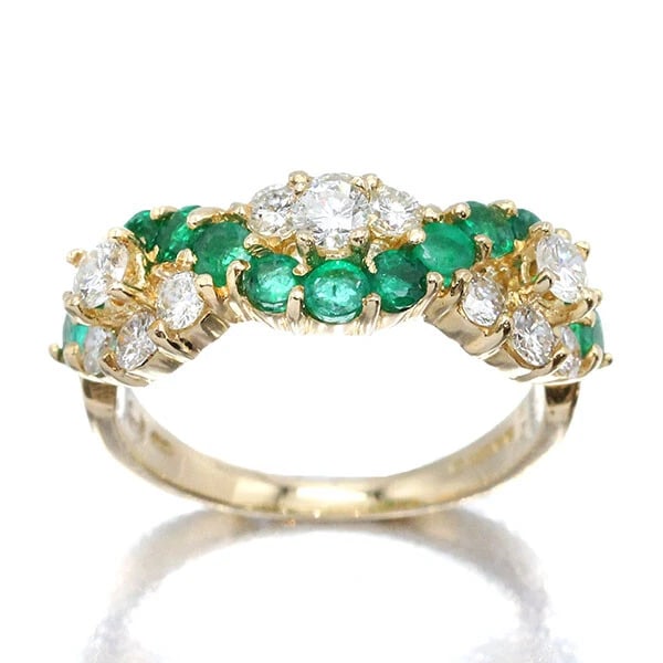 GRAFF 18K YELLOW GOLD EMERALD DIAMOND RING (1 of 3)