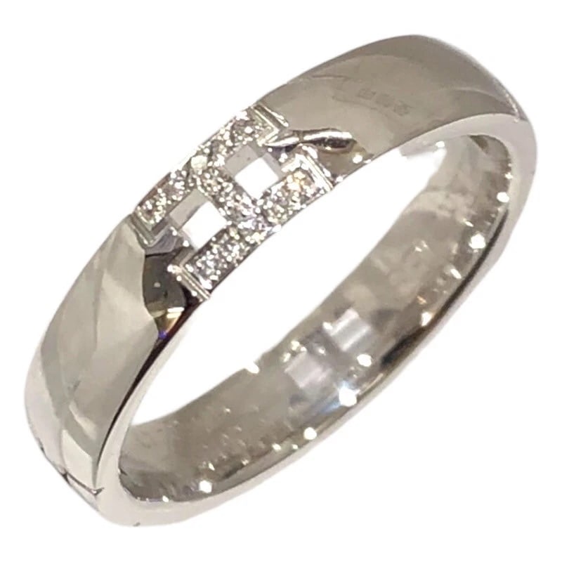 HERMES EVA-HERCULES DIAMOND RING WHITE GOLD 18K JEWELRY: Hermes Eva-Hercules Diamond Ring White Gold 18K Jewelry Brand: Hermes Type/Style: Ring Material: 18K WG Color: WG Size: 4 US Accessories: None Accessories Notice: When purchasing pre-owned