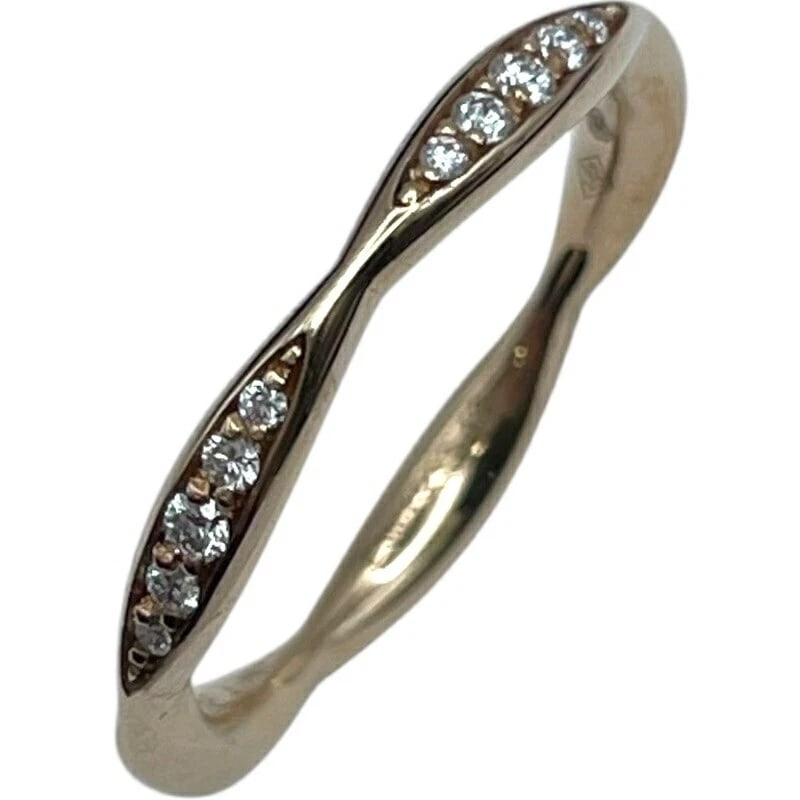CHANEL CAMELLIA COLLECTION HALF ETERNITY RING: Chanel Camellia Collection Half Eternity Ring Brand: Chanel Type/Style: Ring Material: 18K PG Color: PG Size: 4.5 US Accessories: None Accessories Notice: When purchasing pre-owned goods, please
