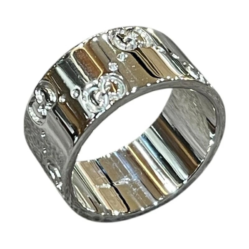 GUCCI ICON WIDE RING WHITE GOLD 18K JEWELRY: Gucci Icon Wide Ring White Gold 18K Jewelry Brand: Gucci Type/Style: Ring Material: K18 WG Color: WG Size: 6 US Accessories: None Accessories Notice: When purchasing pre-owned goods, pleas