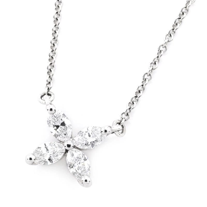 TIFFANY & CO. VICTORIA PENDANT PT950 DIAMOND: Tiffany & Co. Victoria Pendant Pt950 Diamond Brand: Tiffany & Co. Type/Style: Pendant Material: Pt950 Color: PT Size: Size Effective length 41cm Chain width 1.0mm Motif 8.0mm x 8.0mm Approx. 2.3 x