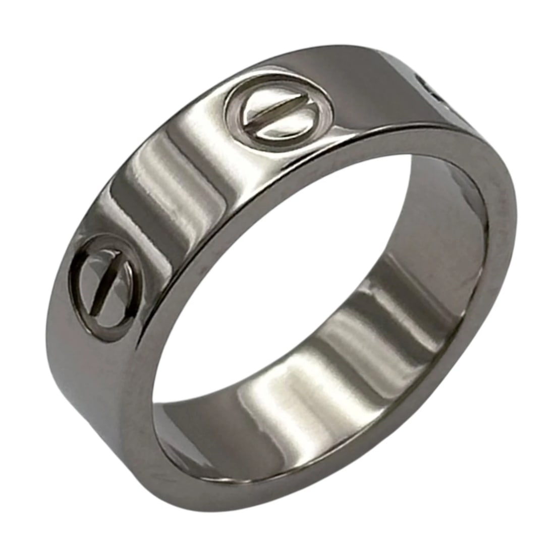 CARTIER LOVE RING WHITE GOLD 18K JEWELRY: Cartier Love Ring White Gold 18K Jewelry Brand: Cartier Type/Style: Ring Material: K18 WG Color: WG Size: 5 US Accessories: None Accessories Notice: When purchasing pre-owned goods, please