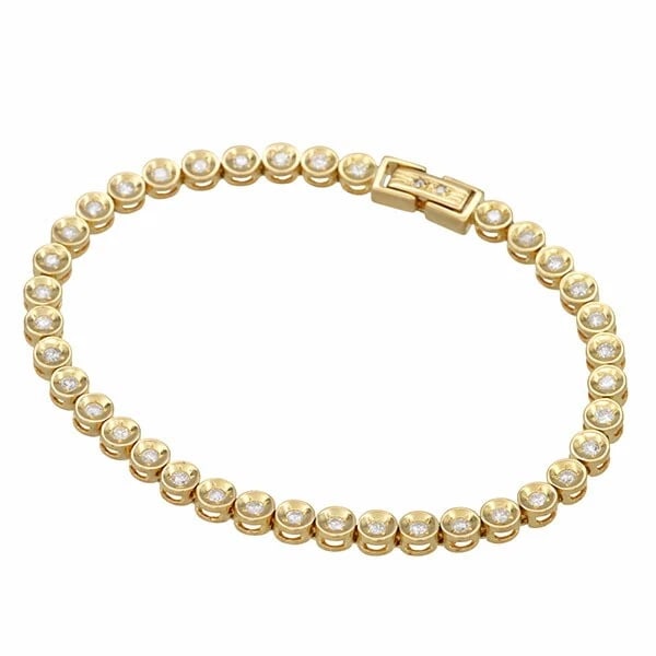 18K YG DIAMOND TENNIS BRACELET (1 of 5)
