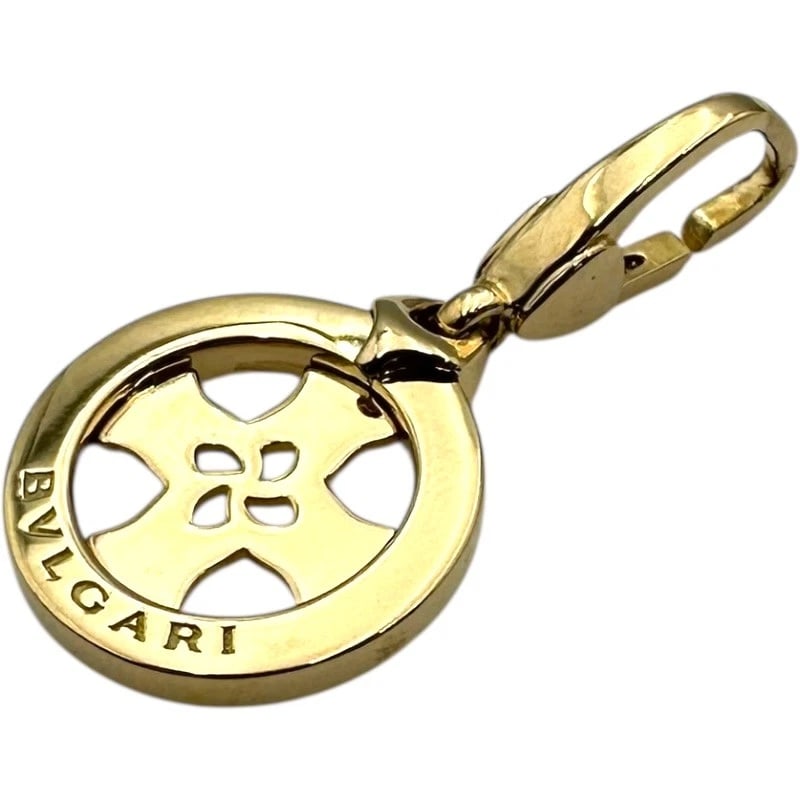 BVLGARI TONDO CROSS PENDANT TOP GOLD 750: Bvlgari Tondo Cross Pendant Top Gold 750 Brand: Bvlgari Type/Style: Pendant Material: 18K YG Color: YG Size: Size Height: approx. 29.7mm Width: approx. 14.4mm Accessories: None Accessories