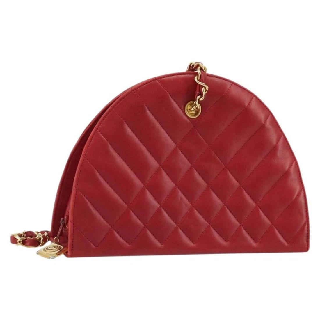 CHANEL MATELASSE CHAIN SHOULDER BAG: CHANEL Matelasse Chain Shoulder Bag Brand: CHANEL Type/Style: Shoulder Bag Material: Lamb Skin Color: Red/Gold Size: Size(Inch) W8.7 x H5.9 x D2.4inch(Approx) Accessories: None Accessories
