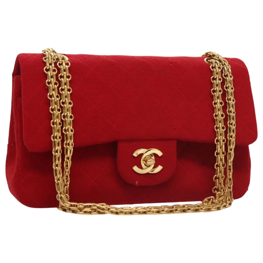 CHANEL MATELASSE 23 CHAIN SHOULDER BAG: CHANEL Matelasse 23 Chain Shoulder Bag Brand: CHANEL Type/Style: Shoulder Bag Material: Cotton Color: Red/Gold Size: Size(Inch) W9.1 x H5.1 x D2.6inch(Approx) Accessories: None Accessories Notice: