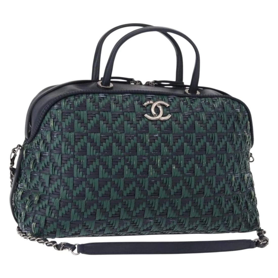 CHANEL HAND BAG LEATHER: CHANEL Hand Bag Leather Brand: CHANEL Type/Style: Hand Bag Material: Leather Color: Green Size: Size(Inch) W13.0 x H5.9 x D3.5inch(Approx) Accessories: None Accessories Notice: When purcha