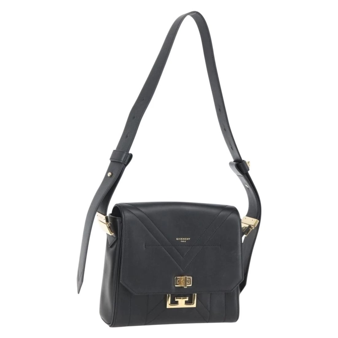 GIVENCHY SHOULDER BAG LEATHER BLACK GOLD: GIVENCHY Shoulder Bag Leather Black Gold Brand: GIVENCHY Type/Style: Shoulder Bag Material: Leather Color: Black/Gold Size: Size(Inch) W9.1 x H6.7 x D3.1inch(Approx) Accessories: None Acce