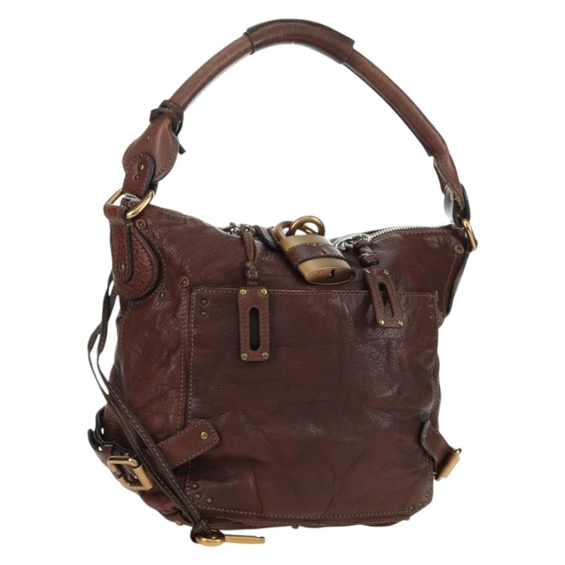 CHLOE PADDINGTON SHOULDER BAG: Chloe Paddington Shoulder Bag Brand: Chloe Type/Style: Shoulder Bag Material: Leather Color: Brown/Gold/Silver Size: Size(Inch) W9.8 x H9.8 x D5.9inch(Approx) Accessories: None Accessories