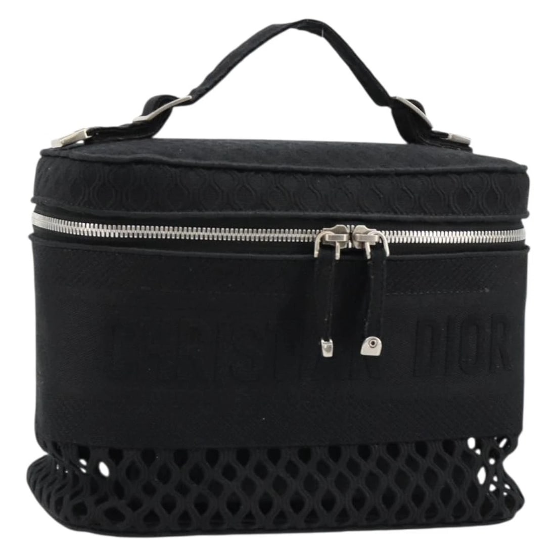 CHRISTIAN DIOR VANITY HAND BAG CANVAS BLACK SILVER: Christian Dior Vanity Hand Bag Canvas Black Silver Brand: Christian Dior Type/Style: Hand Bag Material: Canvas Color: Black/Silver Size: W9.1 x H6.7 x D5.1inch(Approx) Accessories: None Ac