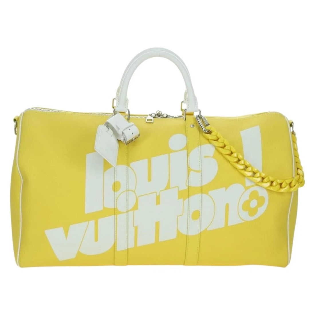 LOUIS VUITTON EVERYDAY KEEPALL BANDOULIERE 50 BAG: LOUIS VUITTON Everyday Keepall Bandouliere 50 Bag Brand: LOUIS VUITTON Type/Style: Boston Bag Material: Monogram Canvas Color: Monogram/Yellow Size: W19.7 x H9.8 x D8.7inch(Approx) Accessories: No