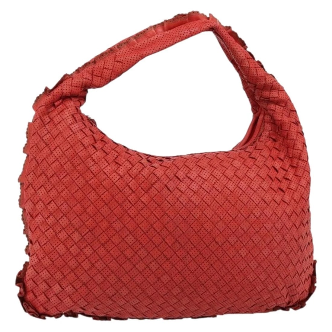 BOTTEGA VENETA INTRECCIATO HOBO BAG LEATHER: BOTTEGA VENETA INTRECCIATO Hobo Bag Leather Brand: BOTTEGAVENETA Type/Style: Shoulder Bag Material: Leather Color: Red/Silver Size: W15.0 x H9.4 x D1.2inch(Approx) Accessories: None Accessories