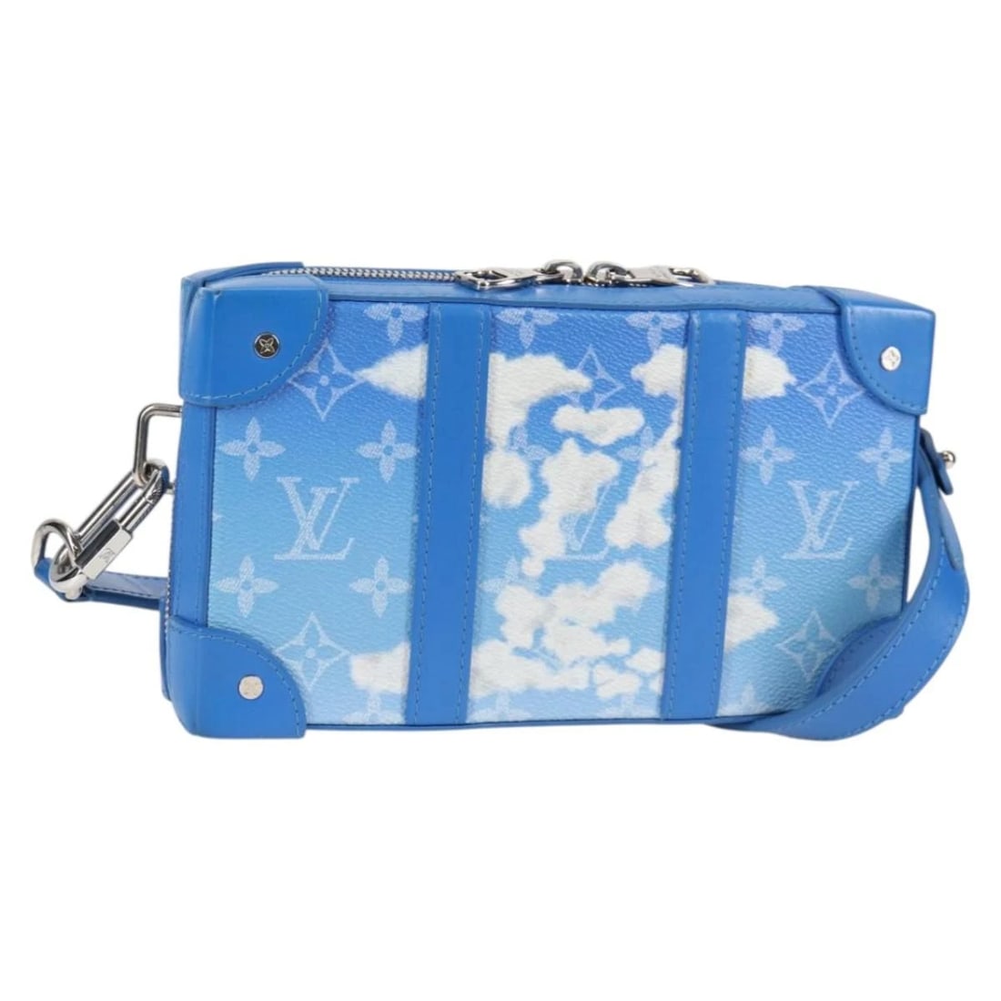 LOUIS VUITTON CLOUDS SOFT TRUNK WALLET BAG: LOUIS VUITTON Clouds Soft Trunk Wallet Bag Brand: LOUIS VUITTON Type/Style: Shoulder Bag Material: Monogram Canvas Color: Blue Size: W9.1 x H5.1 x D2.0inch(Approx) Accessories: None Access