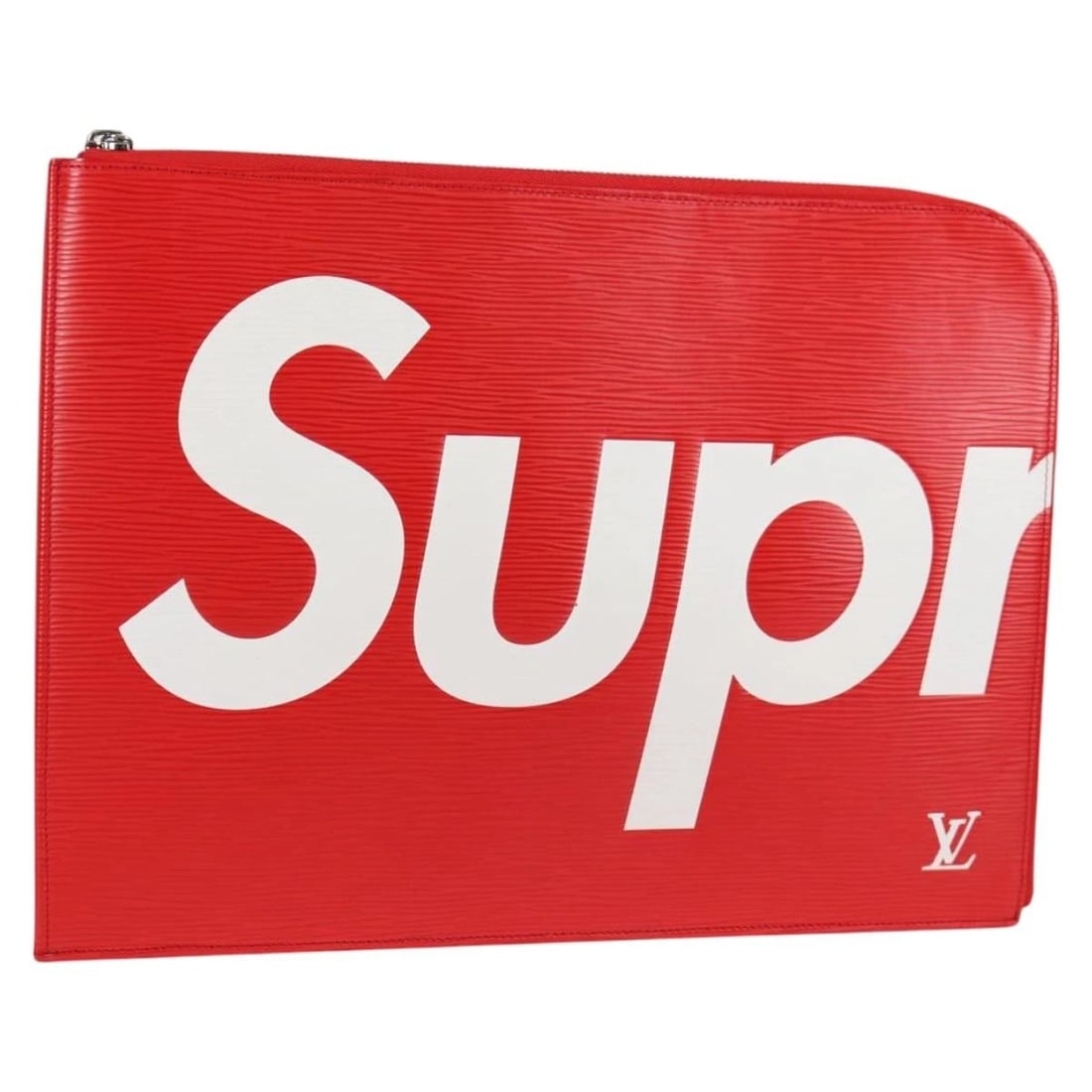 LOUIS VUITTON EPI SUPREME POCHETTE JULES GM BAG: LOUIS VUITTON Epi Supreme Pochette Jules GM Bag Brand: LOUIS VUITTON Type/Style: Clutch Bag Material: Epi Leather Color: Red/White Size: W13.0 x H9.4 x D0.4inch(Approx) Accessories: None A