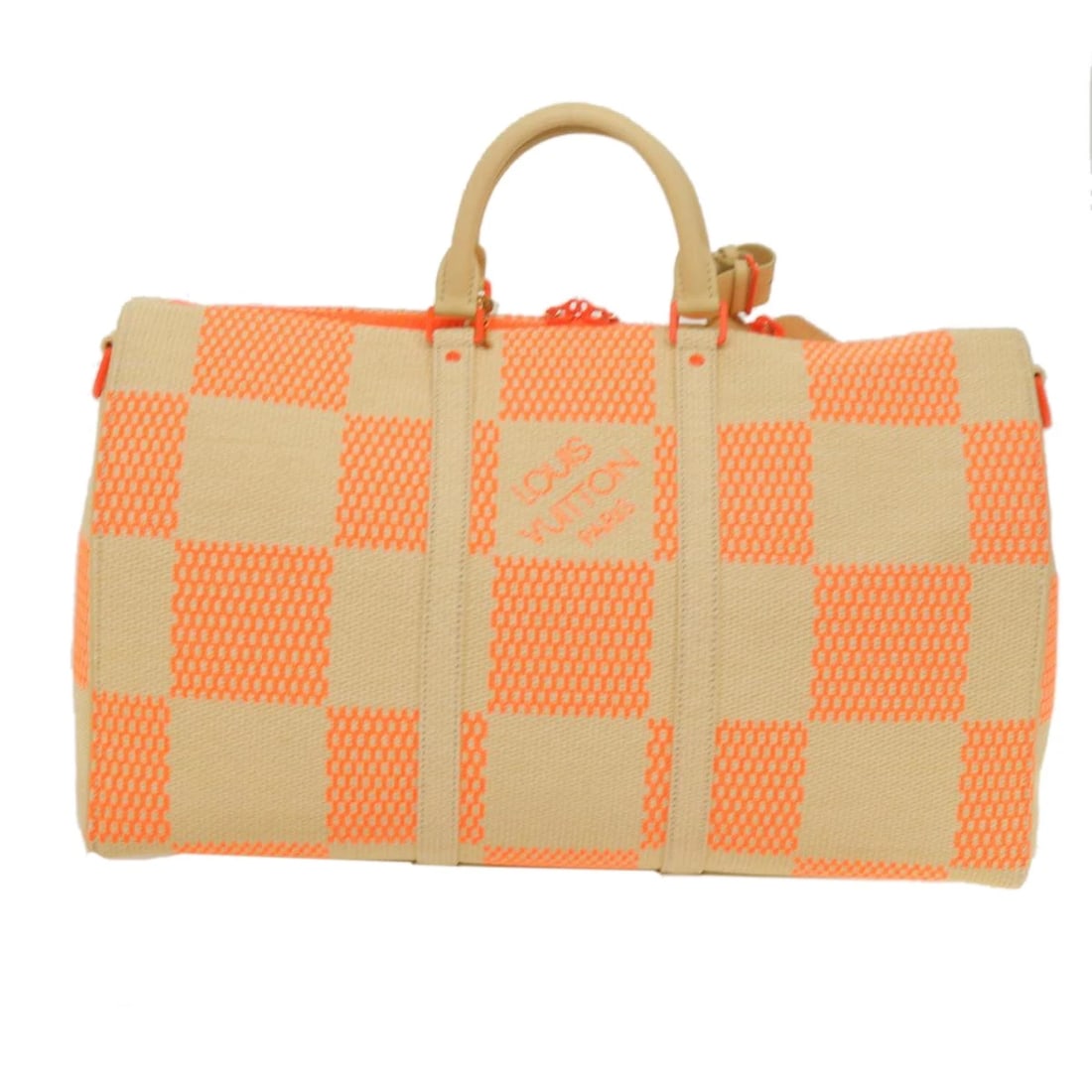 LOUIS VUITTON KEEPALL BANDOULIERE 50 BAG: LOUIS VUITTON Keepall Bandouliere 50 Bag Brand: LOUIS VUITTON Type/Style: Boston Bag Material: Canvas/Damier Color Canvas Color: Beige Size: W19.7 x H9.8 x D8.7inch(Approx) Accessories: None <
