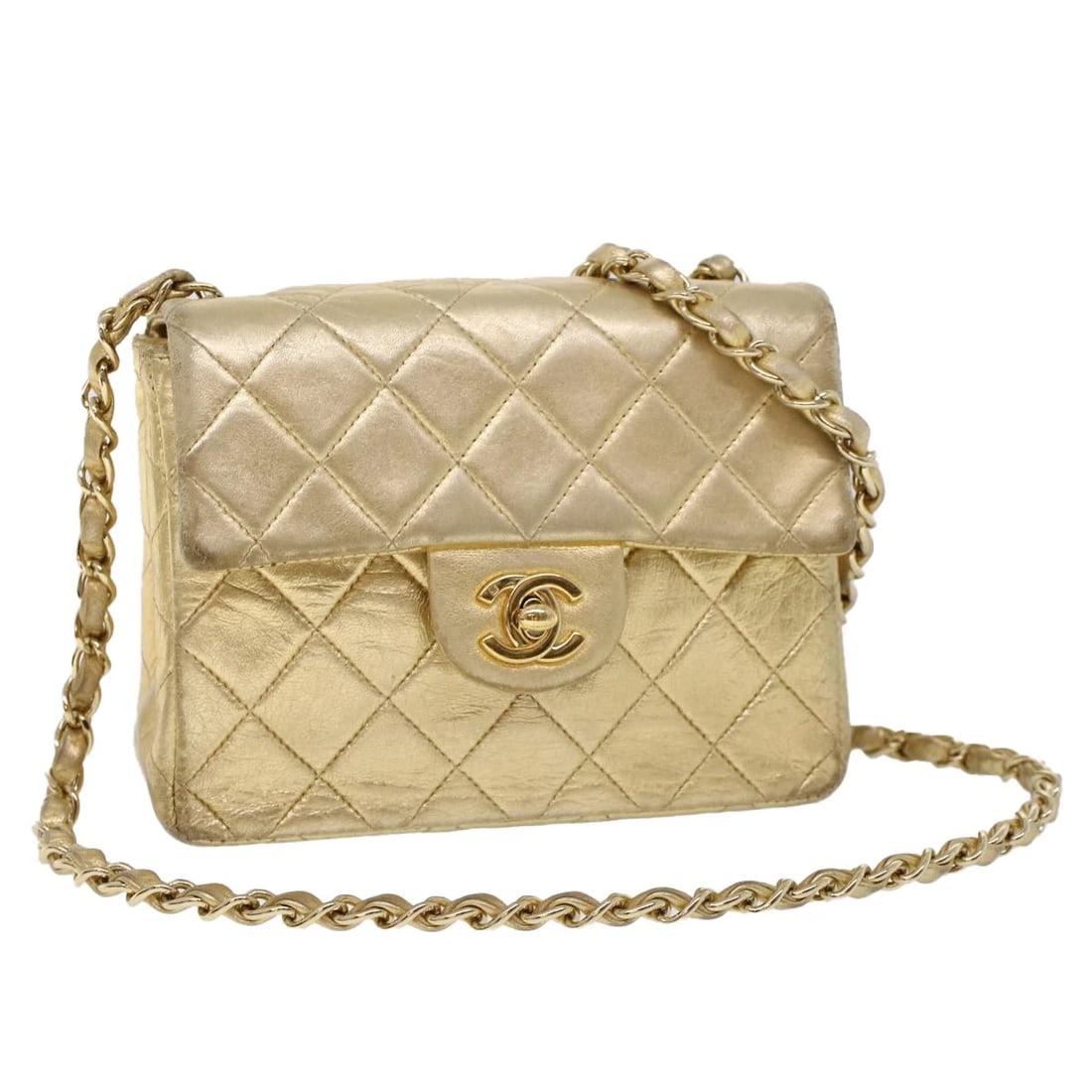 CHANEL MATELASSE 17 TURN LOCK CHAIN SHOULDER BAG LAMB SKIN (1 of 6)