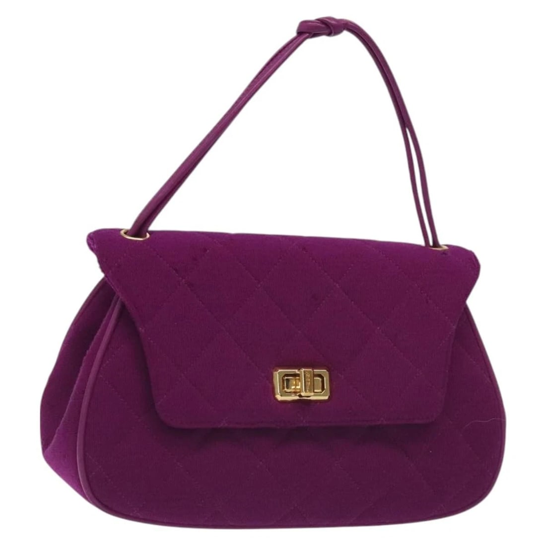 CHANEL MATELASSE HAND BAG COTTON PURPLE GOLD: CHANEL Matelasse Hand Bag cotton Purple Gold Brand: CHANEL Type/Style: Hand Bag Material: Cotton Color: Purple/Gold Size: W9.1 x H5.9 x D2.4inch(Approx) Accessories: None Accessories Notic