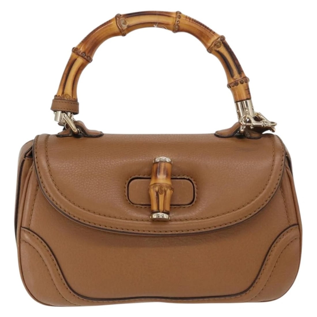 GUCCI BAMBOO TOTE BAG LEATHER 2WAY BROWN GOLD: GUCCI Bamboo Tote Bag Leather 2way Brown Gold Brand: GUCCI Type/Style: Tote Bag Material: Leather Color: Brown/Gold Size: W10.6 x H5.5 x D2.4inch(Approx) Accessories: None Accessories Noti