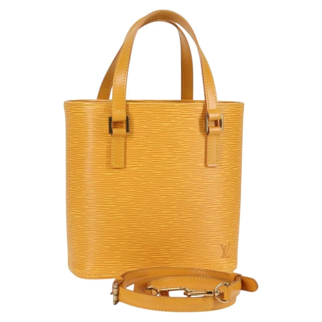 LOUIS VUITTON EPI VAVIN PM TOTE BAG SPO 2WAY: LOUIS VUITTON Epi Vavin PM Tote Bag SPO 2way Brand: LOUIS VUITTON Type/Style: Tote Bag Material: Epi Leather Color: Yellow Size: W7.9 x H7.9 x D3.5inch(Approx) Accessories: None Accessorie