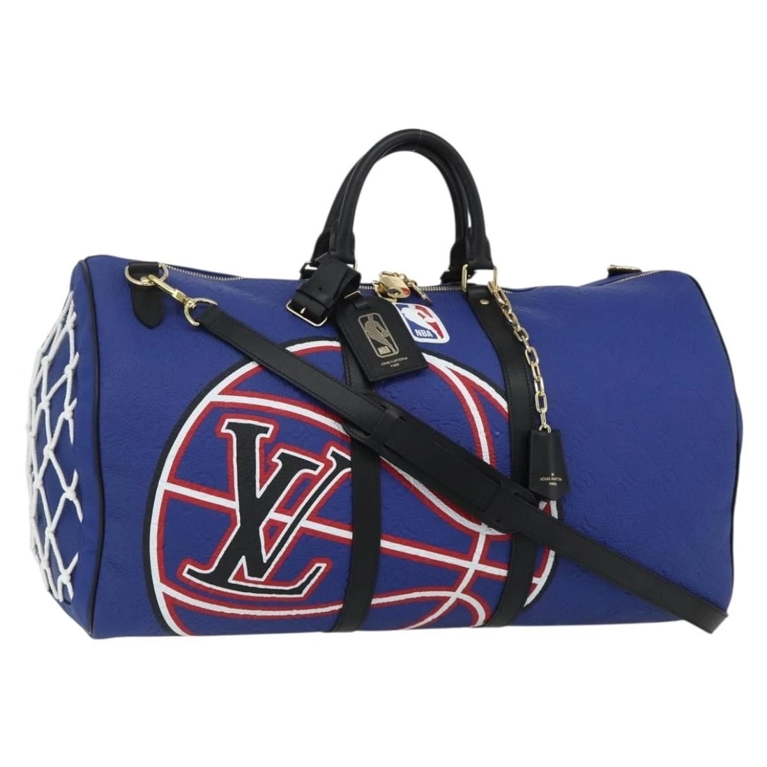 LOUIS VUITTON MONOGRAM LVXNBA KEEPALL BANDOULIERE 50: LOUIS VUITTON Monogram LVxNBA Keepall Bandouliere 50 Brand: LOUIS VUITTON Type/Style: Boston Bag Material: Monogram Canvas Color: Monogram/Blue Size: W19.7 x H9.8 x D8.7inch(Approx) Accessories: N