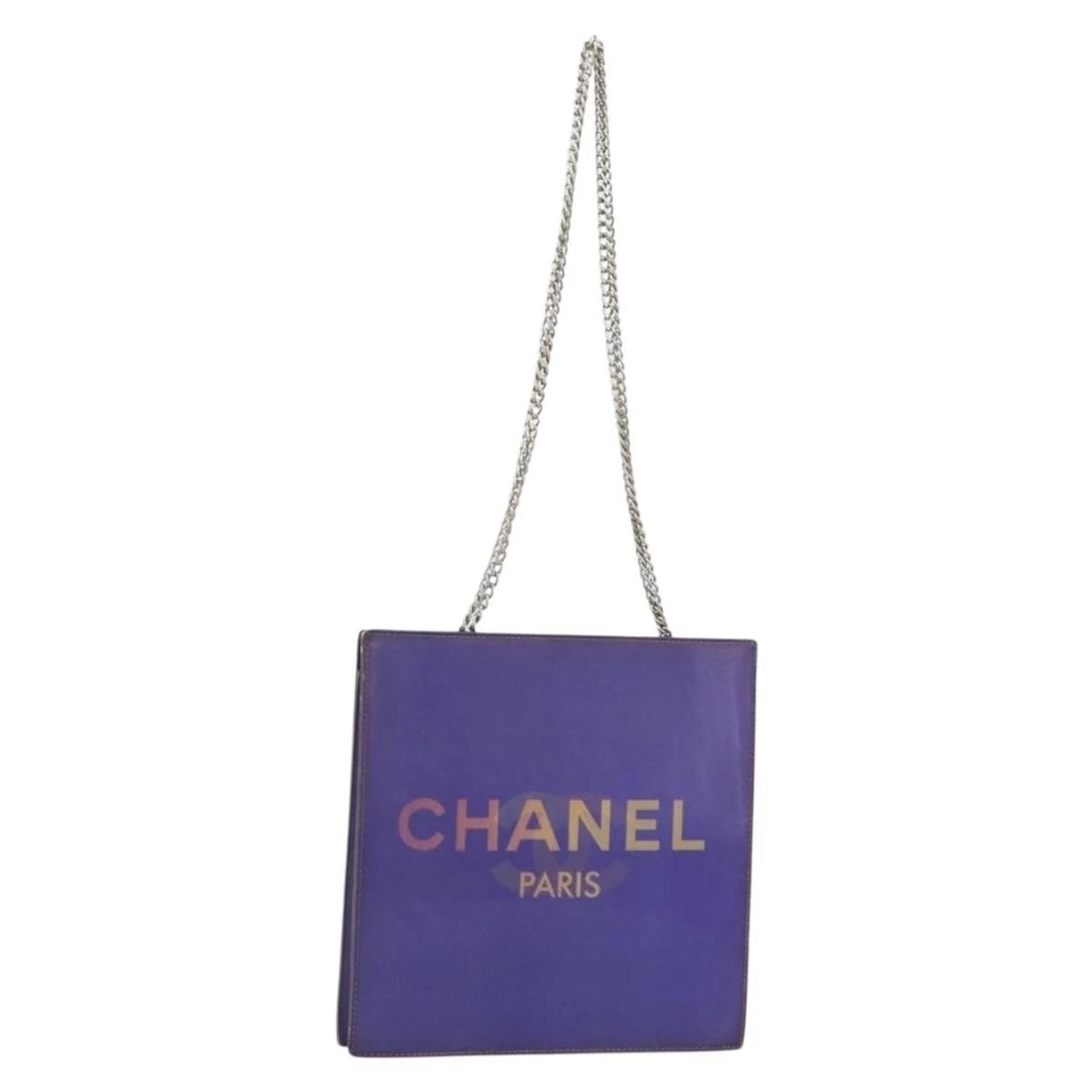CHANEL HOLOGRAM CHAIN SHOULDER BAG VINYL PURPLE (1 of 6)