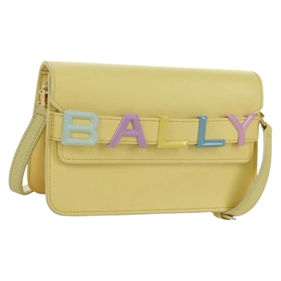 BALLY LOGO LIMITED TO 30 ITEMS BAG LEATHER: BALLY Logo Limited To 30 Items Bag Leather Brand: BALLY Type/Style: Shoulder Bag Material: Leather Color: Gold/Yellow Size: W8.7 x H5.1 x D2.8inch(Approx) Accessories: None Accessories Not