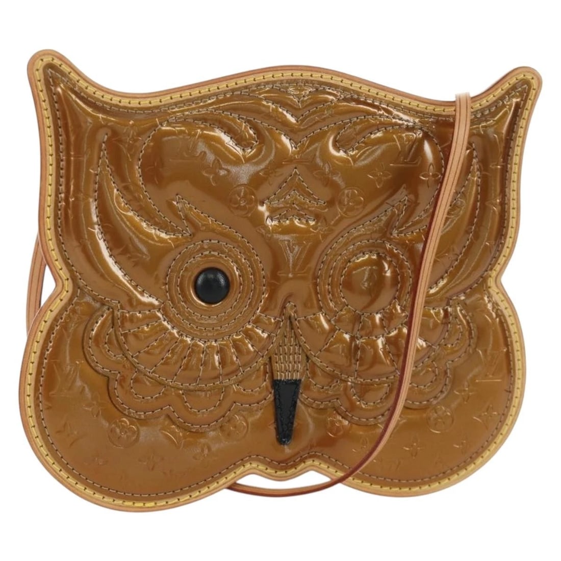 LOUIS VUITTON VERNIS COMTE DE FEU POCHETTE OWL BAG: LOUIS VUITTON Vernis Comte De Feu Pochette Owl Bag Brand: LOUIS VUITTON Type/Style: Shoulder Bag Material: Patent Leather Color: Bronze Size: W7.5 x H5.9inch(Approx) Accessories: None Acce