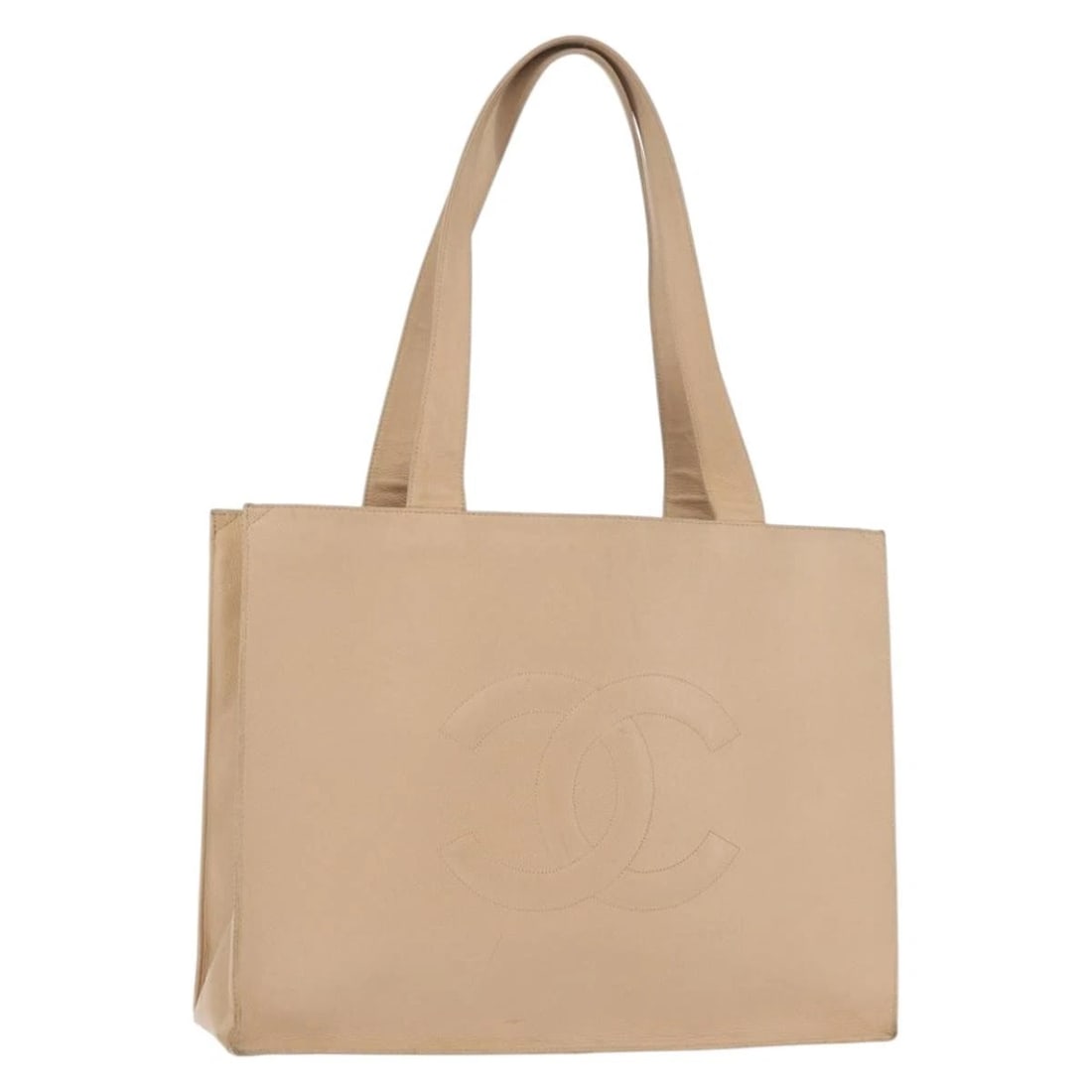 CHANEL TOTE BAG GRAINED CALF SKIN BEIGE GOLD: CHANEL Tote Bag Grained Calf Skin Beige Gold Brand: CHANEL Type/Style: Tote Bag Material: Caviar Skin Color: Beige/Gold Size: W15.7 x H11.8 x D4.3inch(Approx) Accessories: None Accessories