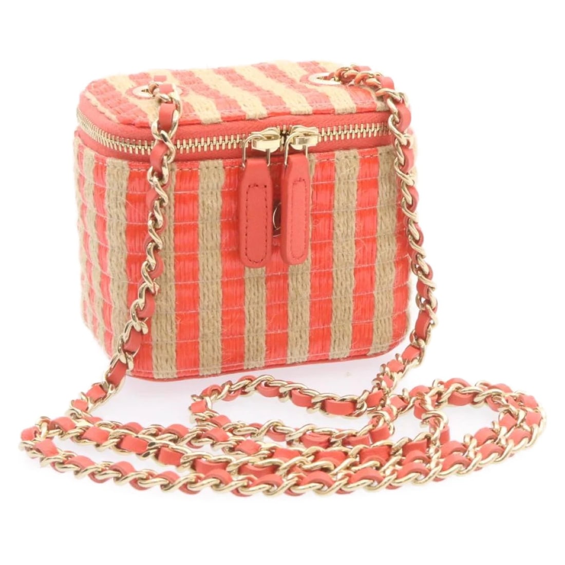 CHANEL VANITY CHAIN SHOULDER POUCH HEMP: CHANEL Vanity Chain Shoulder Pouch Hemp Brand: CHANEL Type/Style: Pouch Material: none Color: Pink Size: W3.9 x H3.3 x D2.8inch(Approx) Accessories: None Accessories Notice: When purchasin