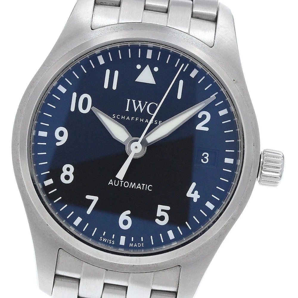 IWC SCHAFFHAUSEN PILOT WATCH AUTOMATIC WATCH: IWC SCHAFFHAUSEN Pilot Watch Automatic Watch Brand: IWC SCHAFFHAUSEN Type/Style: Wristwatch Material: Band Material Stainless Steel, Case Material Stainless Steel Color: Dial Color black Size: Case si