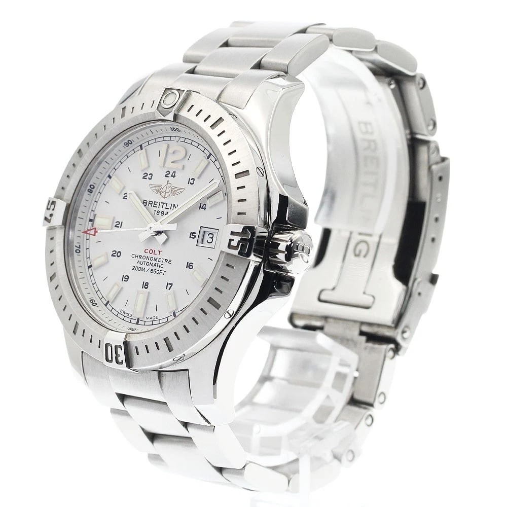 BREITLING DATE SILVER AUTOMATIC WATCH - 2