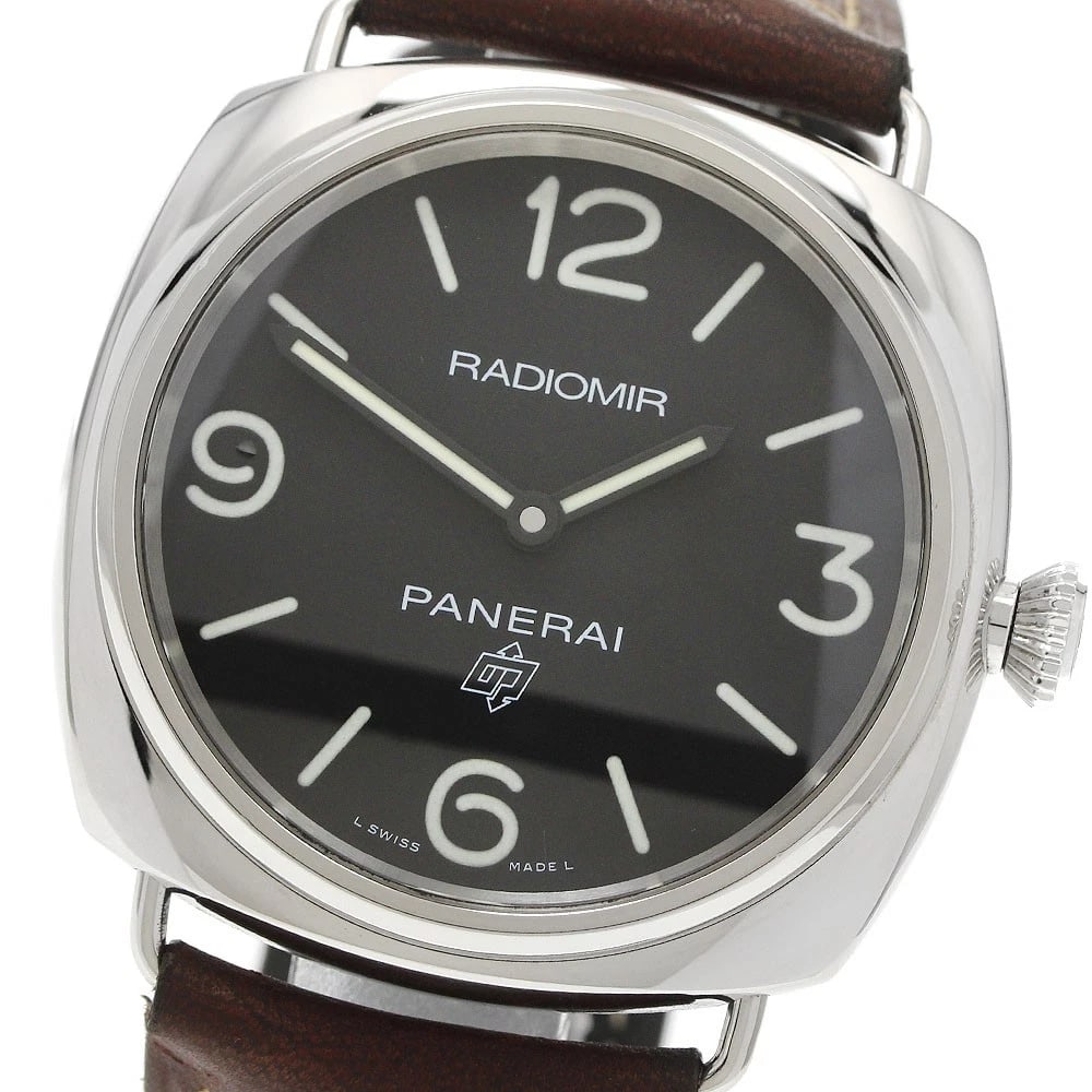PANERAI RADIOMIR WATCH: PANERAI Radiomir Watch Brand: PANERAI Type/Style: Wristwatch Material: Band Material leather, Case Material Stainless Steel Color: Dial Color black Size: Case size About 44mm (1.7inch) (not including